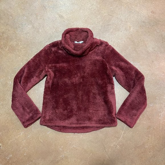 JoyLab Sweaters Joylab Burgundy Sherpa Funnel Neck Sweater Poshmark